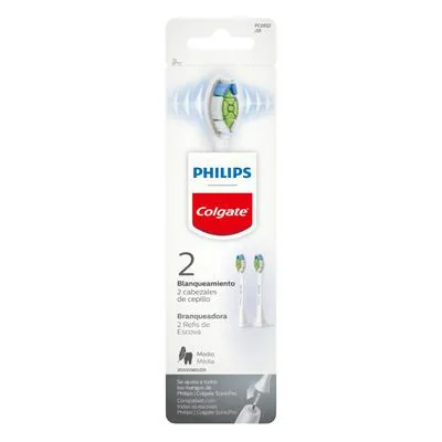 Refil Escova Dental Elétrica Colgate Philips Whitening com 2 Unidades