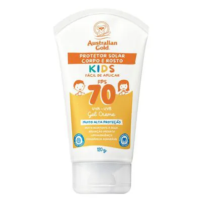 Protetor Solar Australian Facial Gold Gel Creme Kids FPS70 120g