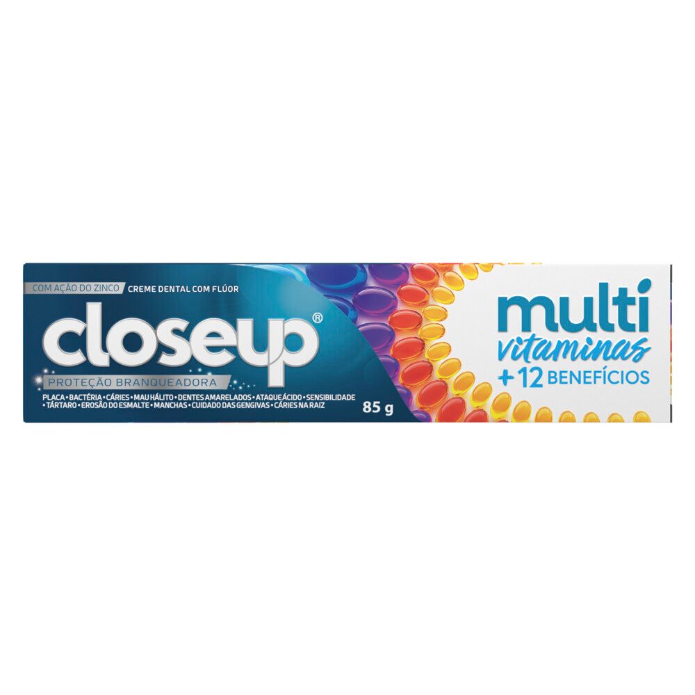 Creme Dental Close up Multi Vitaminas +12 Benefícios Branqueadora 85g