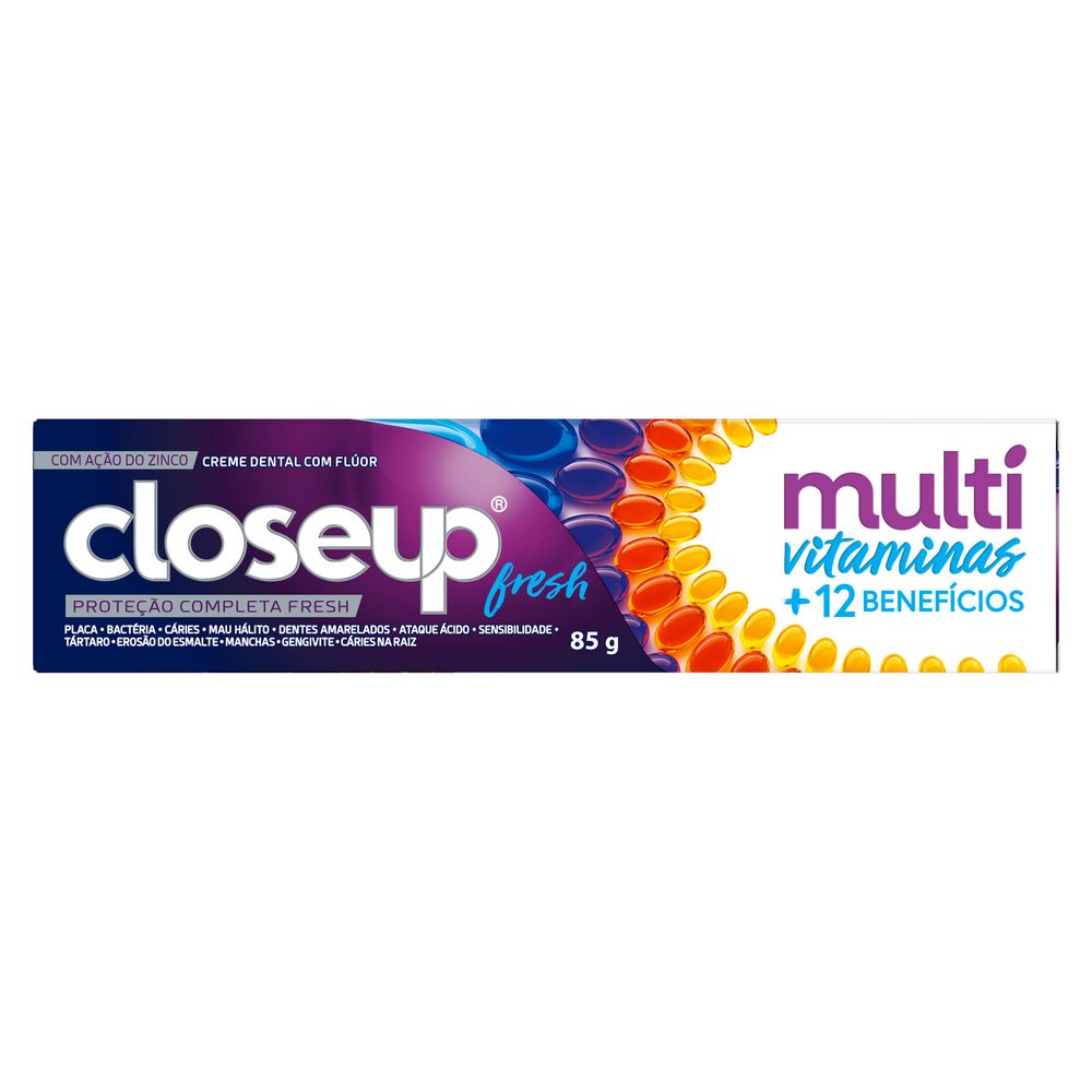 Creme Dental Close up Multivitaminas +12 Benefícios Fresh 85g