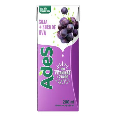 Suco Ades Soja e Uva 200ml