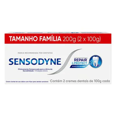 Kit Creme Dental Sensodyne Repair & Protect Dentes Sensíveis 100g 2 Unidades