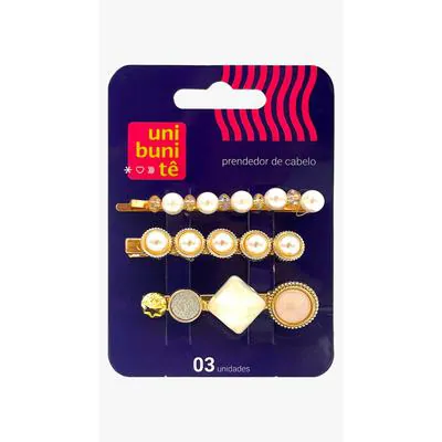 Kit Presilha Uni Buni Tê Pérola Diana 3 Unidades