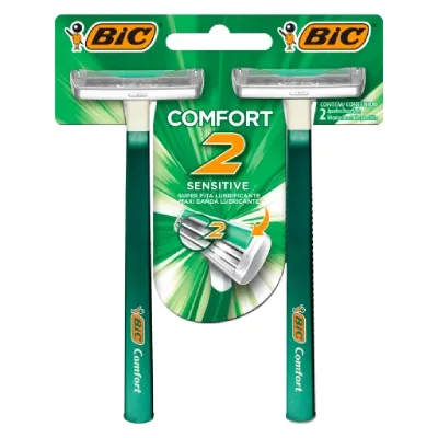 Aparelho De Barbear Bic Comfort Pele Sensivel Twin 2 Unidades preço