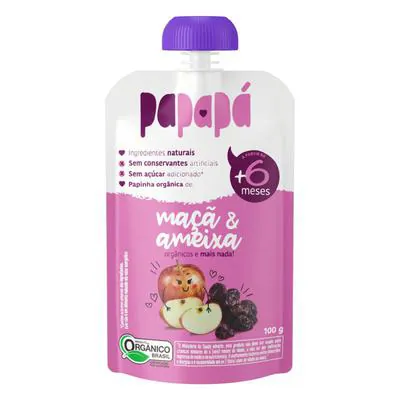 Papinha Papapá Maçã e Ameixa 100g