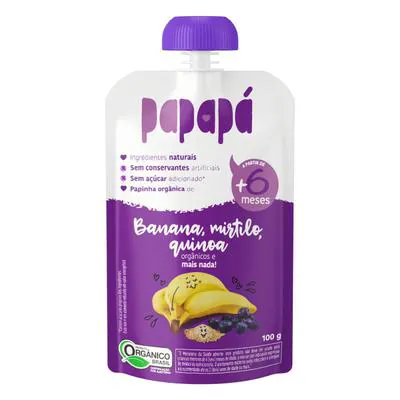 Papinha Papapá Banana, Mirtilo e Quinoa 100g