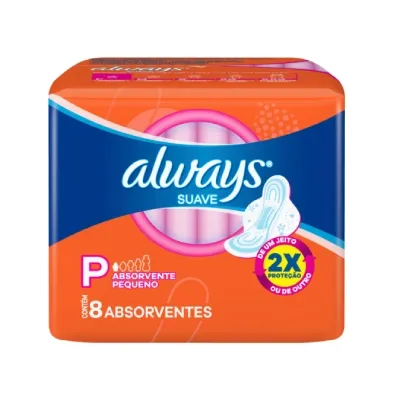 Absorvente Always Super Proteção Suave com Abas 8 Unidades