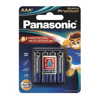 Pilha Panasonic Alcalina Premium AAA 4 Unidades