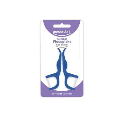 Fita Dental Powerdent Floss Picks 10 Unidades