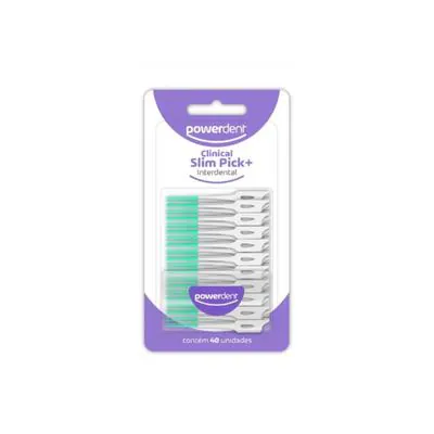 Escova Interdental Powerdent Slim Pick Estojo 40 Unidades