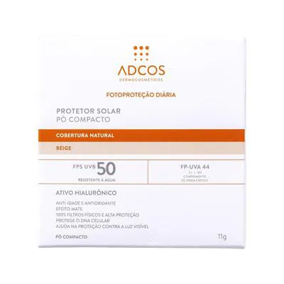 Protetor Solar Facial Pó Compacto Adcos Beige FPS50 11g