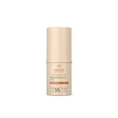 Protetor Solar Facial Adcos Stick Alta Cobertura Peach FPS55 17g
