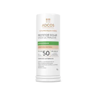 Protetor Solar Facial Adcos Stick Ultraleve Antioleosidade Peach FPS50 12g