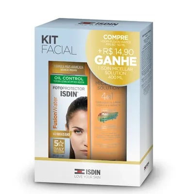 Kit Protetor Solar Isdin Fusion Water Fotoprotetor FPS60 50ml + Micellar Solution 4 in 1 400ml