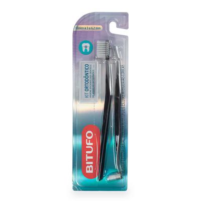 Kit Ortodontico Bitufo Cônico com 1 Escova Dental + 1 Escova Intertufo e 6 Escovas Interdentais