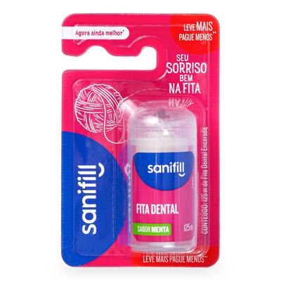 Fita Dental Sanifill Sabor Menta 125 metros – Leve Mais, Pague Menos