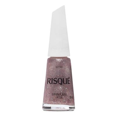 Esmalte Risqué Efeitos Glitter Granulado Rosé 8ml
