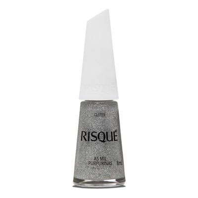 Esmalte Risqué Glitter Prata As Mil Purpurinas 8Ml preço
