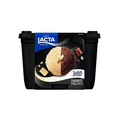 Sorvete Lacta Laka e Diamante Negro 1,5L