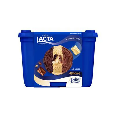 Sorvete 3 Chocolates Lacta 1,5L