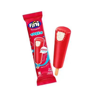 Picolé Fini Tubes Morango Azedinho 45g
