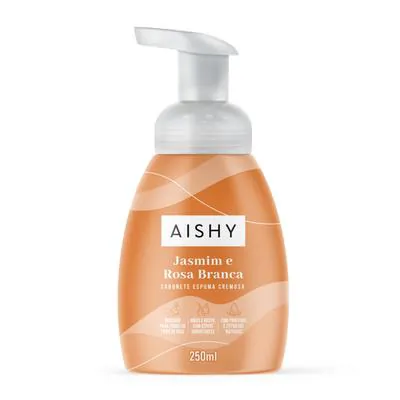 Sabonete Espuma Cremosa Aishy Jasmim e Rosa Branca 250ml