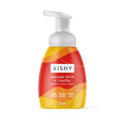 Sabonete Espuma Cremosa Aishy Laranja Doce e Baunilha 250ml