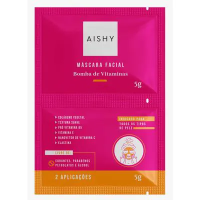 Máscara Facial Aishy Bomba de Vitamina Sachê 5gr