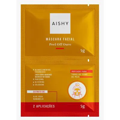 Máscara Facial Aishy Peel Off Ouro Sachê 5gr