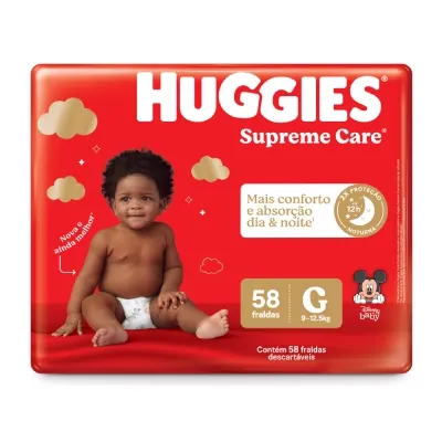 Fralda Huggies Supreme Care G - 58 Fraldas