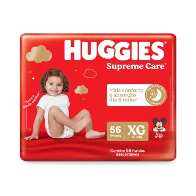 Fralda Huggies Supreme Care XG - 56 Fraldas
