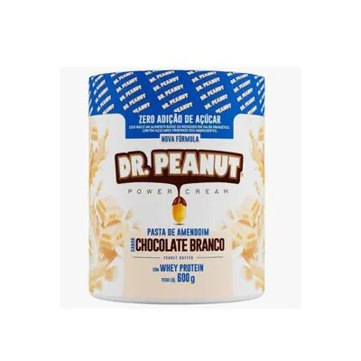 Pasta de Amendoim Dr Peanut Whey Protein Chocolate Branco 600g