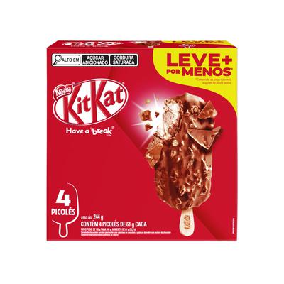 Picolé KitKat Nestlé Multipack 4 Unidades 244g Com 61g Cada