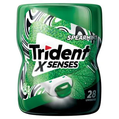 Chicletes Trident Xsenses Spearmint Garrafa 54g