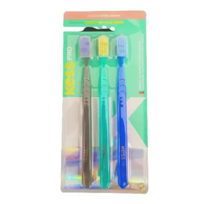 Escova Dental Kess Pro Extra Macias 3 unidades