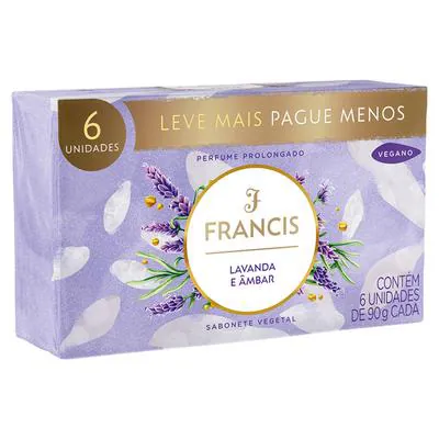 Kit Sabonete Francis Clássico Lilás 90g 6 Unidades