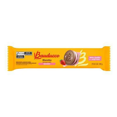 Biscoito Bauducco Recheio Morango 108g