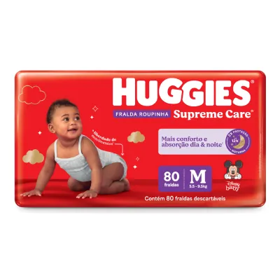 Fralda Huggies Roupinha Supreme Care M - 80 Fraldas