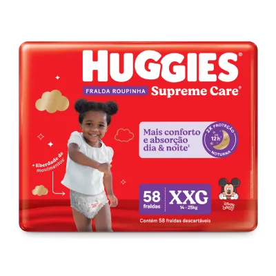 Fralda Huggies Roupinha Supreme Care XXG - 58 Fraldas