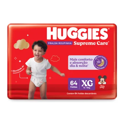 Fralda Huggies Roupinha Supreme Care XG - 64 Fraldas