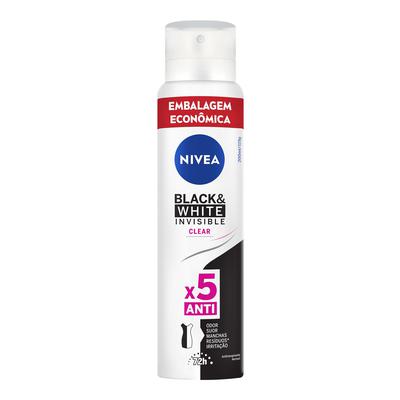 Desodorante Antitranspirante Nivea Aerossol Invisible Black & White Clear 200ml