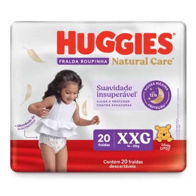 Fralda Huggies Roupinha Natural Care XXG - 20 Fraldas