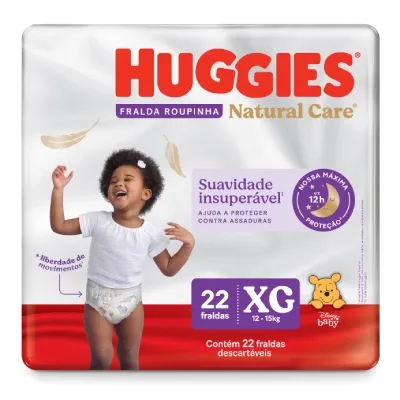 Fralda Huggies Roupinha Natural Care XG - 22 Fraldas