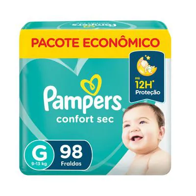 Fralda Pampers Confort Sec Max G 98 unidades