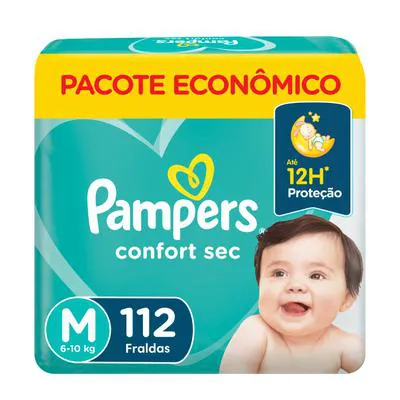 Fralda Pampers Confort Sec Max M 112 unidades