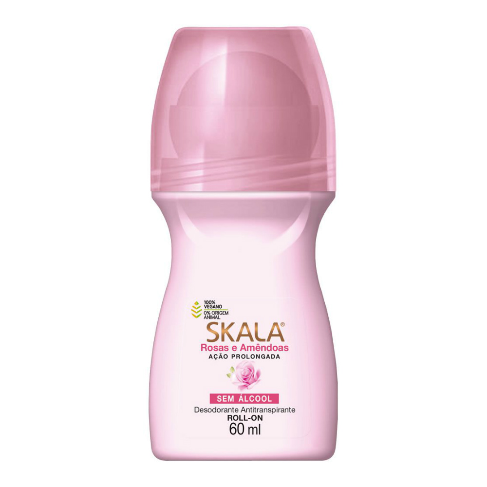 Desodorante Roll-On Skala Feminino Rosas e Amêndoas 60ml