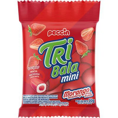 Bala Tribala Peccin Morango 30g