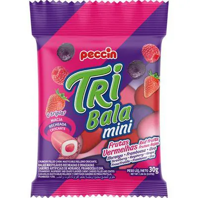 Bala Tribala Peccin Mini Frutas Vermelhas 30g