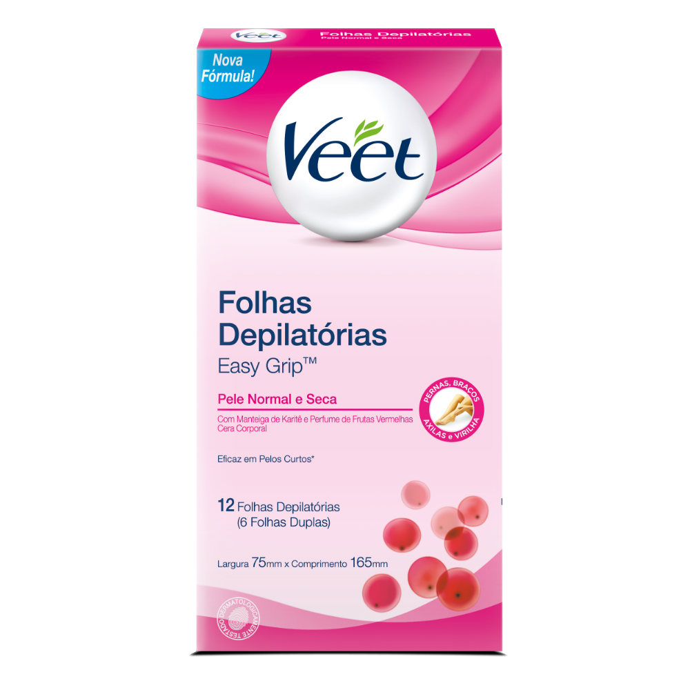 Folhas Depilatórias Veet Corporal Pele Normal com 12un