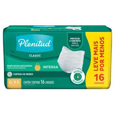 Roupa Íntima Plenitud Classic para Incontinência G/XG 16 un